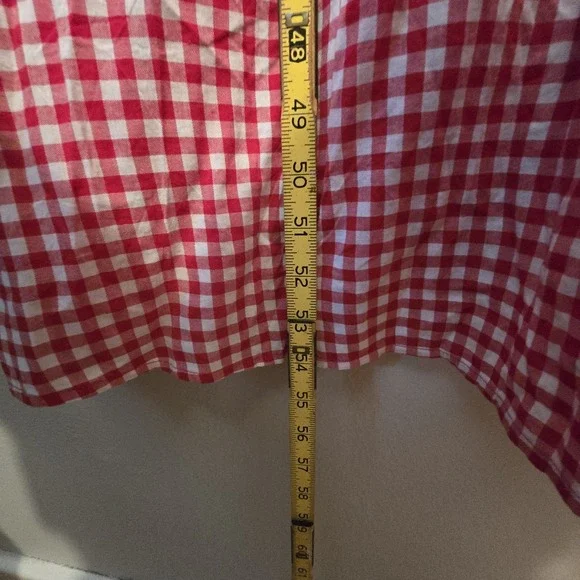 Old Navy NWT Red Gingham Sun Dress 4X Red White Smocked Cottagecore Boho Summer - Picture 9 of 13